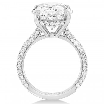 Oval Lab Diamond Engagement Ring 14K White Gold (4.90ct)