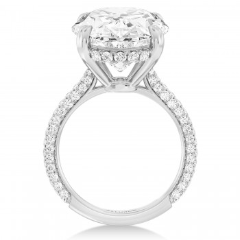 Oval Lab Diamond Engagement Ring 14K White Gold (8.90ct)