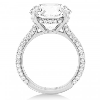 Round Lab Diamond Engagement Ring 14K White Gold (2.90ct)