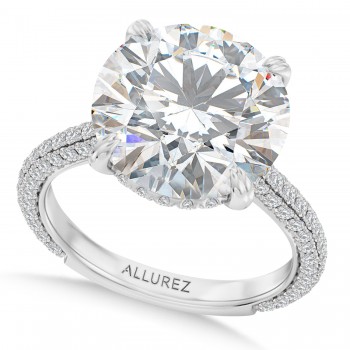 Round Lab Diamond Engagement Ring 14K White Gold (3.90ct)