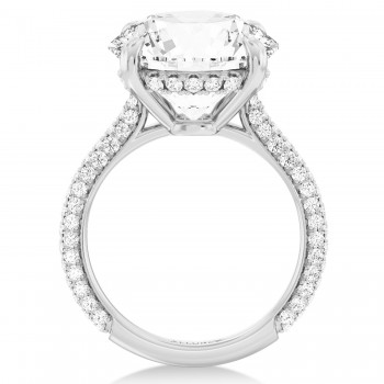 Round Lab Diamond Engagement Ring 14K White Gold (3.90ct)