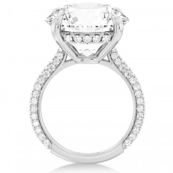 Round Lab Diamond Engagement Ring 14K White Gold (6.90ct)