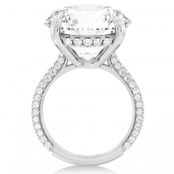 Round Lab Diamond Engagement Ring 14K White Gold (8.90ct)