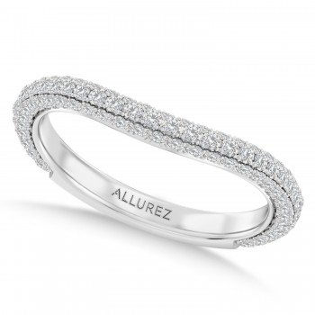 Round Lab Diamond Wedding Ring Band 14K White Gold (0.87ct) Round Lab Diamond Wedding Ring Band 14K White Gold (0.87ct)