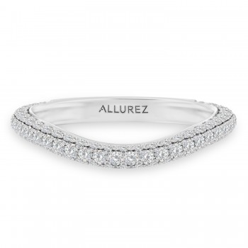 Round Lab Diamond Wedding Ring Band 14K White Gold (0.87ct)