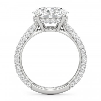 East-West Oval Lab Diamond Engagement Ring 14K White Gold (2.90ct)
