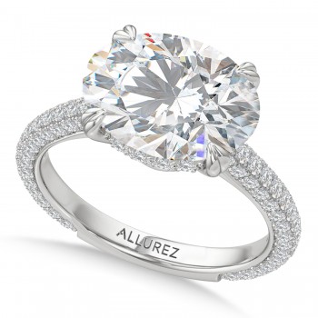 East-West Oval Lab Diamond Bridal Set 14K White Gold (5.77ct)