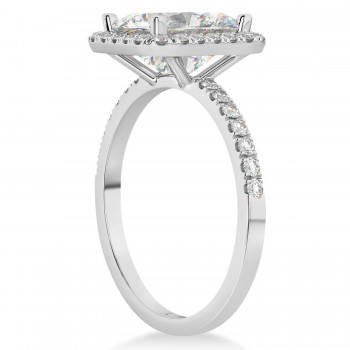 Lab Moissanite & Diamond Engagement 14k White Gold (3.32 ct)