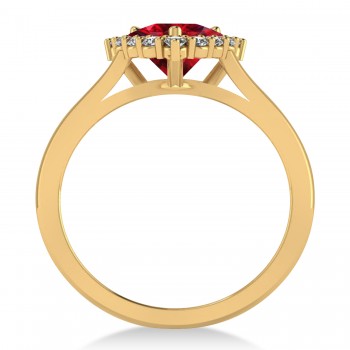 Diamond & Ruby Trillion Cut Ring 14k Yellow Gold (1.79ct)