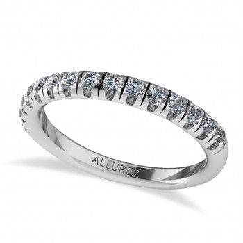 Round Lab Grown Diamond Ring Wedding Band 14K White Gold (0.45ct)