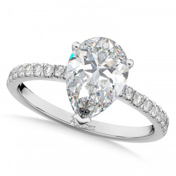 Pear Cut Diamond Engagement Ring 14K White Gold (2.21ct)