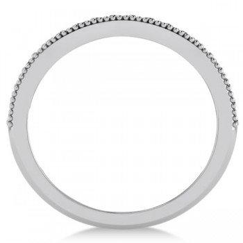 Diamond Accented Contoured Wedding Band in 14k White Gold (0.29ct)