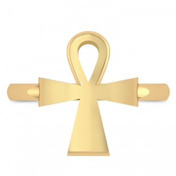 Ankh Egyptian Cross Ring 14K Yellow Gold