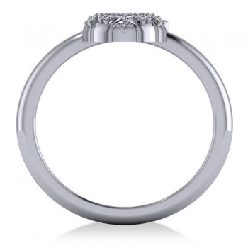Diamond Accented Pineapple Fashion Ring 14k White Gold (0.10ct)