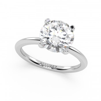 Lab Grown Diamond Solitaire Engagement Ring 14K White Gold (3.00ct)