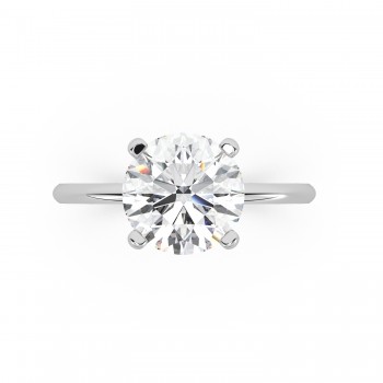 Lab Grown Diamond Solitaire Engagement Ring 14K White Gold (3.00ct)