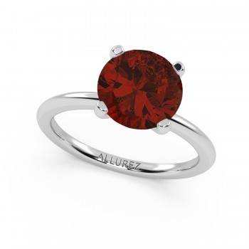 Ruby Solitaire Engagement Ring 14K White Gold (3.50ct)