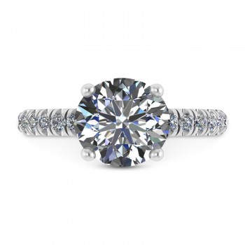 Round Lab Grown Diamond Solitaire Engagement Ring 14K White Gold (3.92ct)