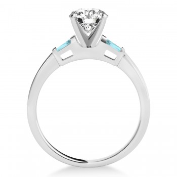 Tapered Baguette 3-Stone Aquamarine Engagement Ring Palladium (0.10ct)