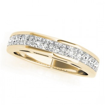 Diamond Princess-cut Channel Wedding Band 14k Yellow Gold 1.20ct