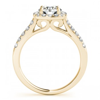 Halo Square Diamond Engagement Ring 14k Yellow Gold (0.38ct)