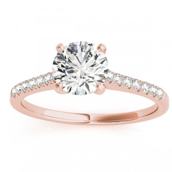 Diamond Single Row Engagement Ring 14k Rose Gold (0.11ct)