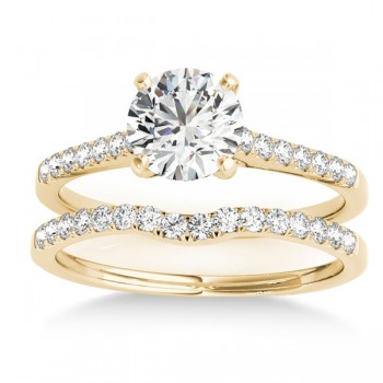 Diamond Single Row Bridal Set 14k Yellow Gold (0.22ct)