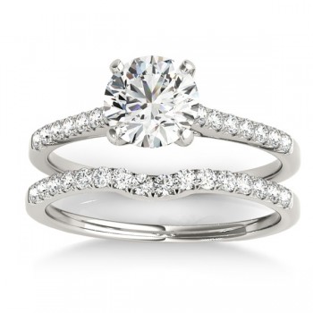 Diamond Single Row Bridal Set 18k White Gold (0.22ct)