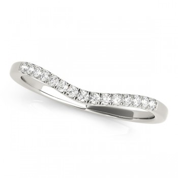 Diamond Compressed Contour Wedding Band 14k White Gold (0.09ct)