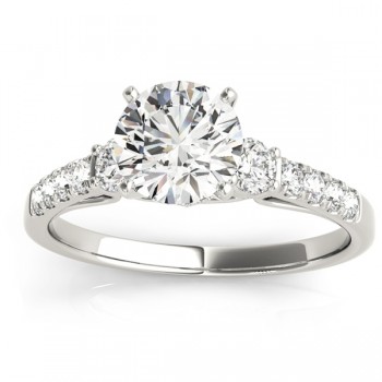 Diamond Three Stone Engagement Ring 14k White Gold (0.43ct)