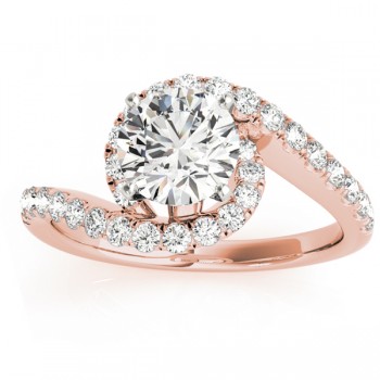 Diamond Twisted Swirl Engagement Ring Setting 14k Rose Gold (0.36ct)