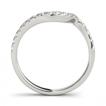 Diamond Accented Contoured Wedding Band 14k White Gold (0.26ct)