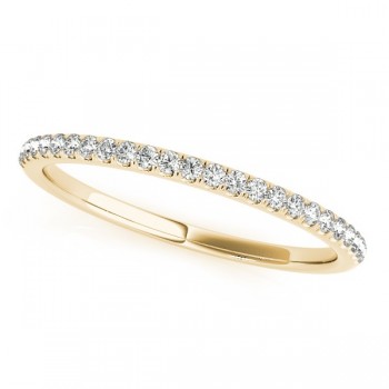 Diamond Accented Semi Eternity Wedding Band in 14k Yellow Gold (0.13ct)