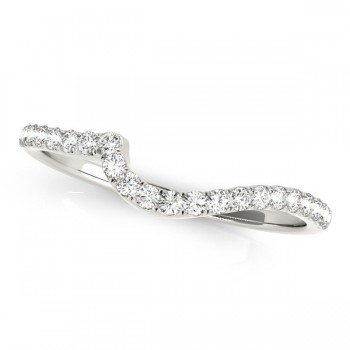 Diamond Contoured Wedding Band 14k White Gold (0.21ct)