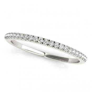 Diamond Accented Wedding Band 14k White Gold (0.14ct)