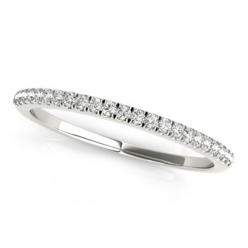 Diamond Prong Wedding Band 14k White Gold (0.14ct)