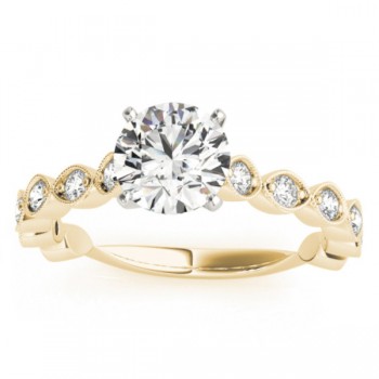 Vintage Style Diamond Engagement Ring Setting 18k Yellow Gold (0.40ct)