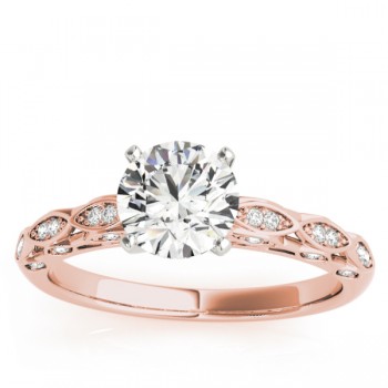 Elegant Diamond Engagement Ring Setting 14k Rose Gold (0.15ct)