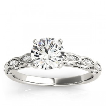 Elegant Diamond Engagement Ring Setting 14k White Gold (0.15ct)