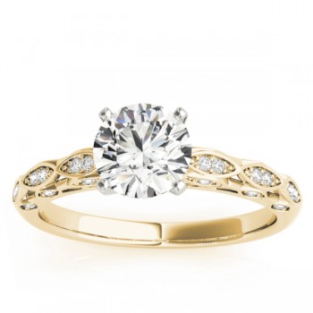 Elegant Diamond Engagement Ring Setting 14k Yellow Gold (0.15ct)