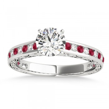 Ruby & Diamond Twisted  Bridal Set 14k White Gold (0.87ct)