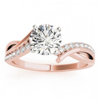 Lab Grown Diamond Twist Bypass Engagement Ring Setting 18k Rose Gold (0.09ct)