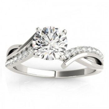 Diamond Twist Bypass Engagement Ring Setting Palladium (0.09ct)