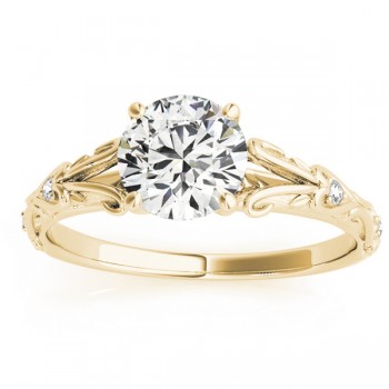 Diamond Antique Style Engagement Ring 14k Yellow Gold (0.03ct)