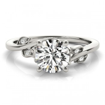 Bypass Floral Lab Grown Diamond Floral Engagement Ring 14k White Gold (2.00ct)