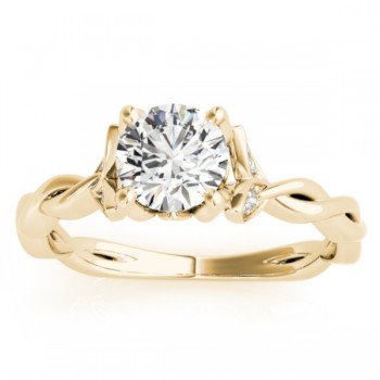 Infinity Leaf Engagement Ring 14k Yellow Gold (0.07ct)