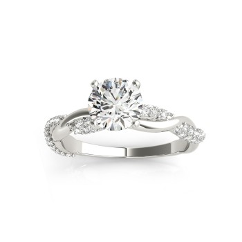 Infinity Twist Diamond Engagement Ring Setting 18k White Gold (0.40ct)