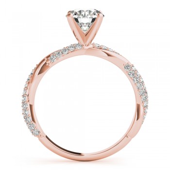 Infinity Twist Diamond Bridal Ring Set Setting 14k Rose Gold (0.80 ct)