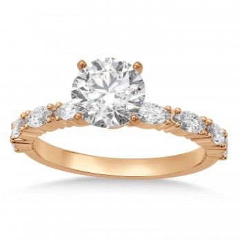 Lab Grown Diamond Marquise Engagement Ring 14k Rose Gold (0.63ct)
