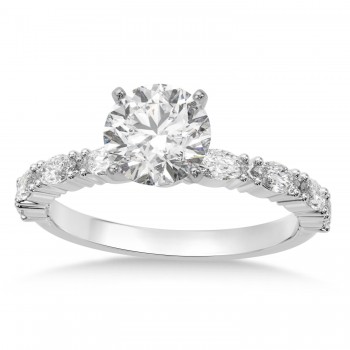 Lab Grown Diamond Marquise Engagement Ring 14k White Gold (0.63ct)